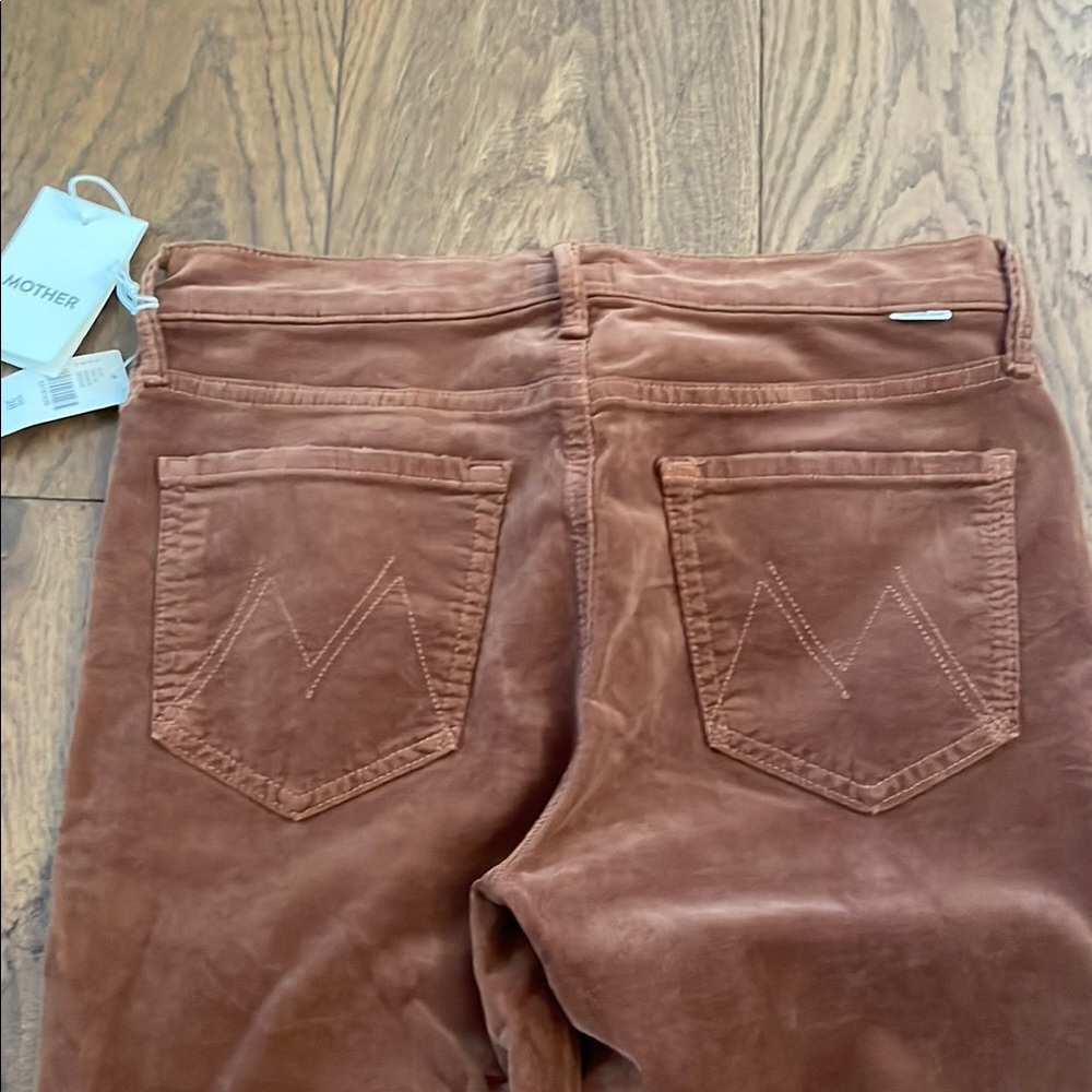 MOTHER Brown Straight Leg Jeans (micro corduroy)
